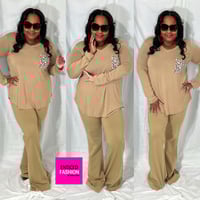 Leopard Pocket Pants Set (Plus)