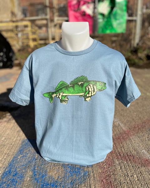 Image of Stonewashed Blue “Walleye” Tee