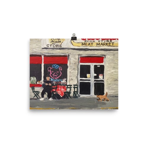 Image of Paulie and the cat print