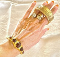 Image 2 of FRENCH 18K GOLD & GARNET BRACELET 