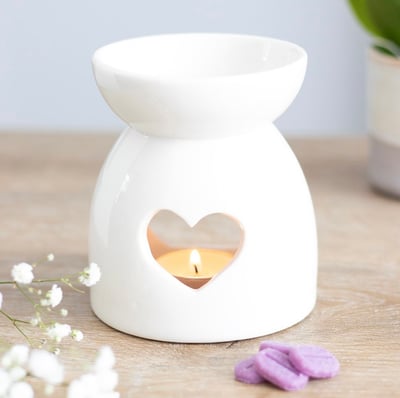 Image of White Heart Cut Out Burner