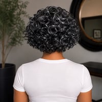 Image 3 of ELLA | GRAY TIGHT SHORT CURLY LACE FRONT WIG