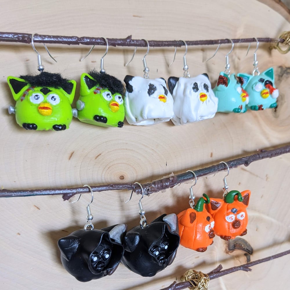 Image of Pumpkin Furby Earrings