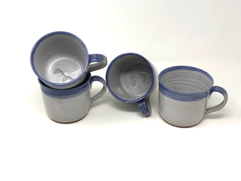 Image of Blue rim Dolphin large Mug