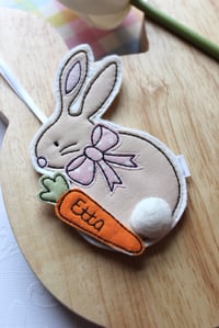 Image 1 of Fabric bow Easter bunny decoration 