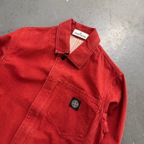 Image of  SS 2019 Stone Island Panama Placcato Denim Jacket, Size Small