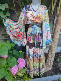 Image 2 of Patchwork Stevie top purple bigger tassels