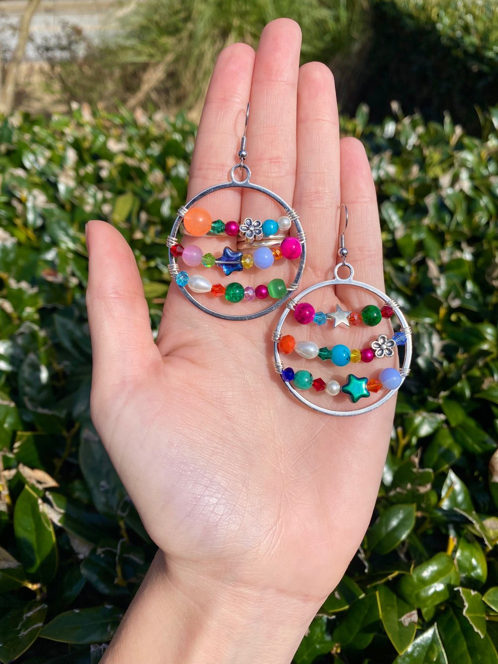 custom beaded hoops 