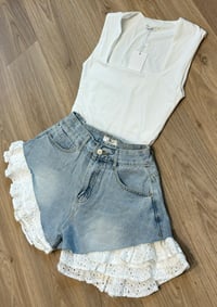 White square neck bodysuit