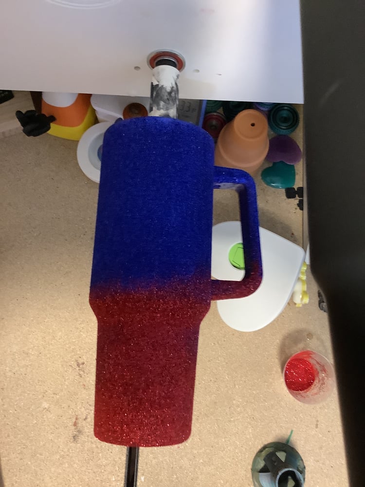 Image of 40oz Red Blue Glitter