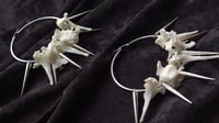 Image 5 of Cat Vertebrae bone spikey hoop earrings