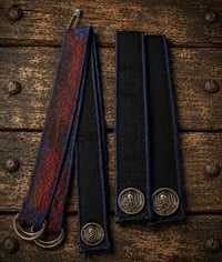 Image 6 of Beltless Skirt Hikes in Blue & Red Medallion
