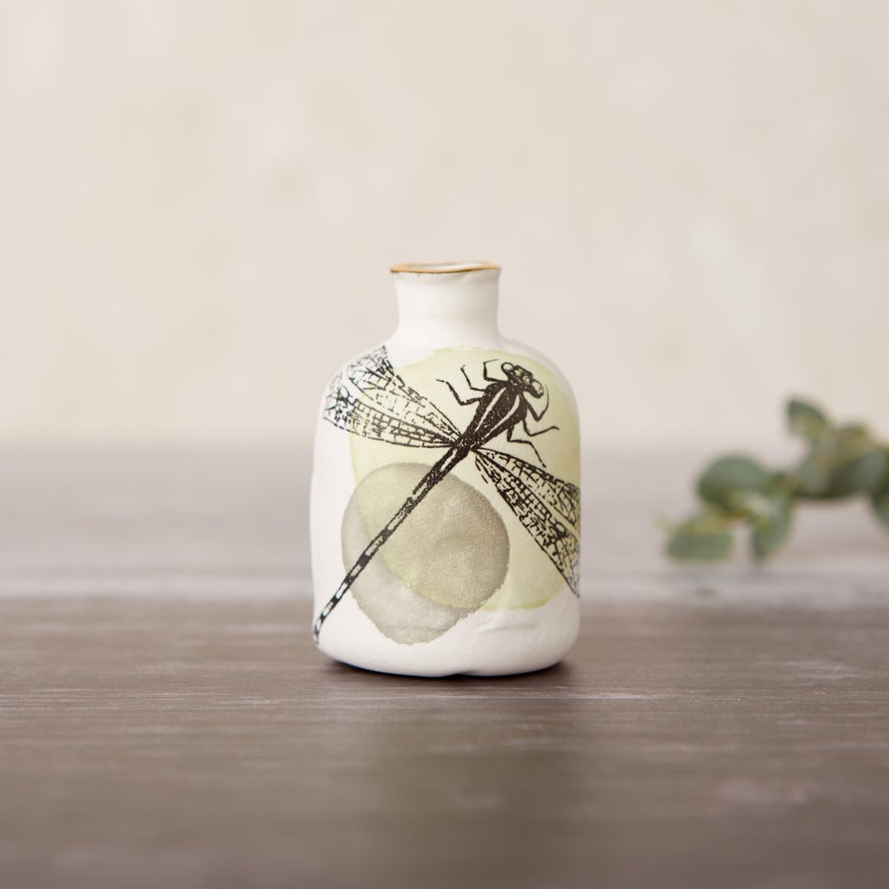 Porcelain dragonfly bottle