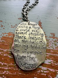 Image 5 of large JD Salinger quote pendant with hefty sterling silver chain