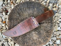 Image 2 of 512 layer Damascus steel knife with sheath.