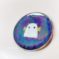 Image 2 of Blue Ghost Trinket Dish With Rainbow Effect (3.5 Inches Diameter)