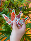 Hot sauce stickers