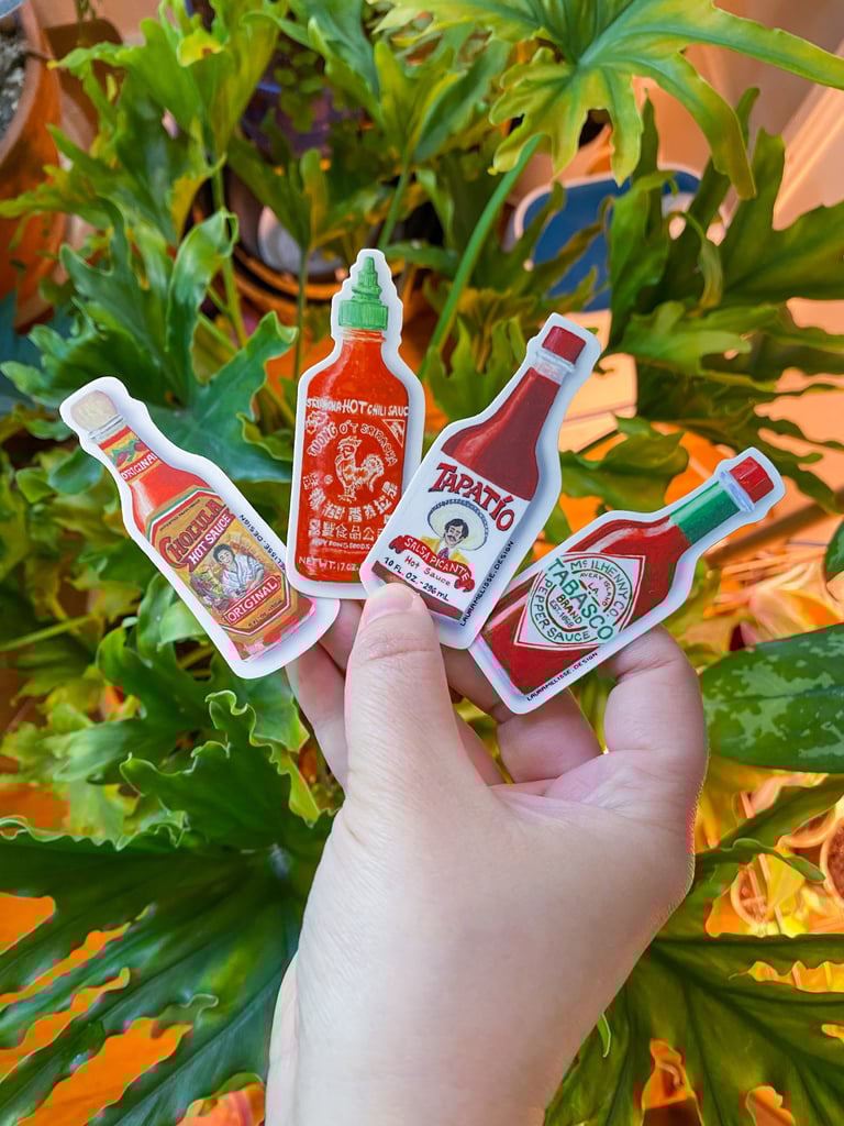 Hot sauce stickers