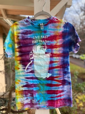 Image of SMALL Live Fast Eat Trash Tie Dye Shirt 6