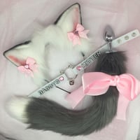 Image 1 of Gray / White Petplay Set Kitten 🐈‍⬛
