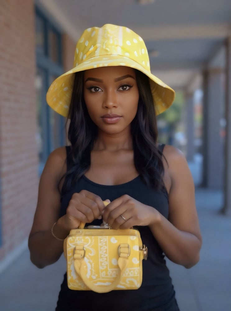 Image of  Square Bandanna Bucket Hat and Handbag Set 