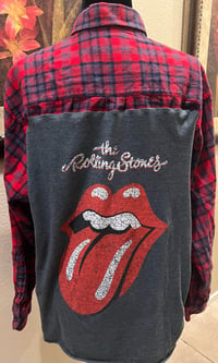 Vintage Black/Red Flannel  Shirt Rolling Stones