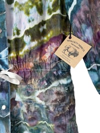 Image 9 of ♻️ UPCYCLED S 100% Linen Hooded Jacket in Deep Geode Ice Dye