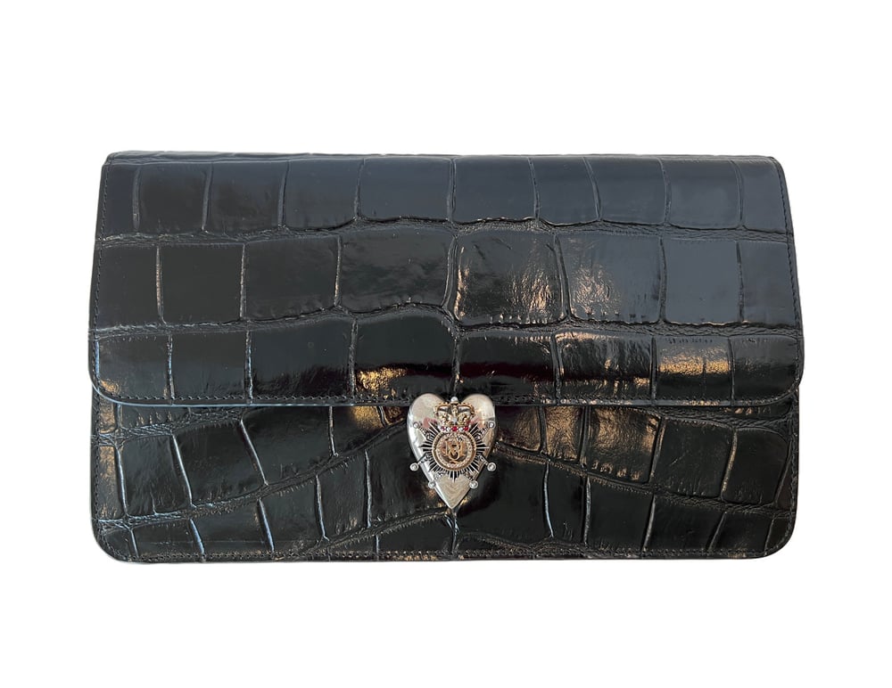 Image of Alexander McQueen Embossed Envelope Clutch 87-801