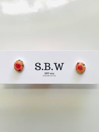 Mini Orange Oval Studs