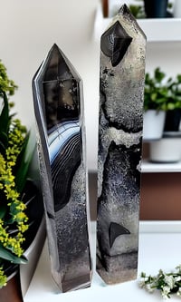 Image 1 of Black Sardonyx Agate Large Crystal Towers - 2 Styles