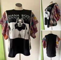 Image 1 of Upcycled “Diana Ross” flannel and kantha ruffled sleeve shirt