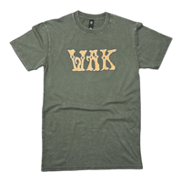 Image 1 of Green Acid Wash Flower Tee