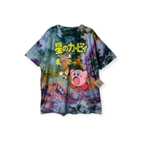 Image 1 of ♻️ UPCYCLED XL Unisex Kirby Tee in Dark Watercolor Ice Dye