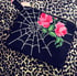 Spider web rose black and pink cotton purse Image 4