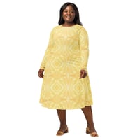 Image 3 of Sunny Hibiscus Long Sleeve Midi Dress