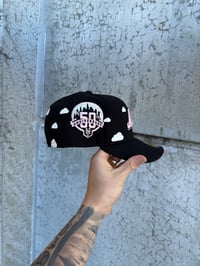 Image 2 of  PARTLY CLOUDY BLACK TRI TONE NEW YORK METS CUSTOM FITTED HAT