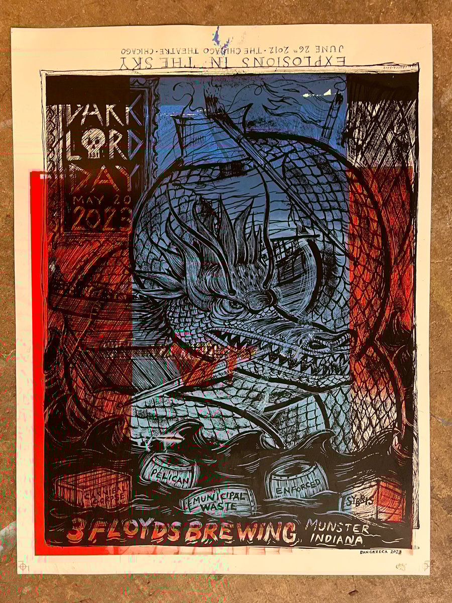 Dark Lord Day 2023 Test Print F Ground Up Press Artwork by Dan Grzeca