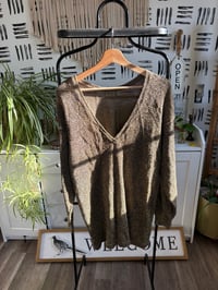 Image 1 of Deep v metallic sweater 