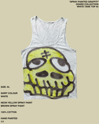 "SPRAY PAINTED GRAFFITI" ODARO COLLECTION WHITE TANK TOP #2