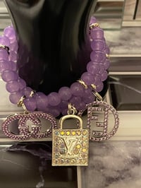 Image 1 of 👑Lavender Luxe Charm Beaded Bracelet  