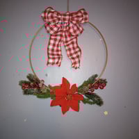 Gold hoop Christmas wreath 