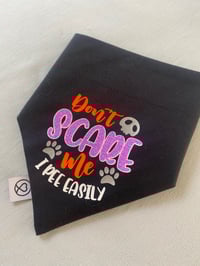 Image 2 of Halloween Daisies and Don't Scare Me I Pee Easily Reversible Bandana