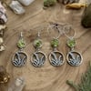 Crystal Fern Earrings (Peridot) 