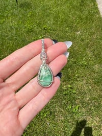 Image 1 of rainbow moonstone x chrysoprase pendant