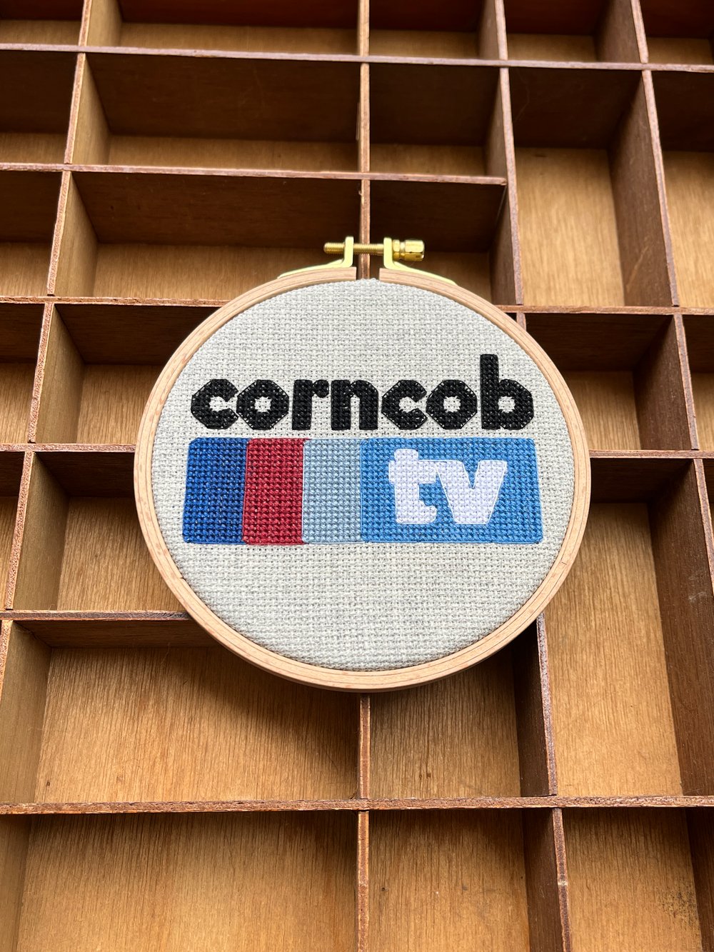 Image of Corncob TV Logo Cross-stitch