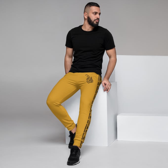 Image of YStress Exclusive Bronze on Buttercup and Black Men's Joggers (2)