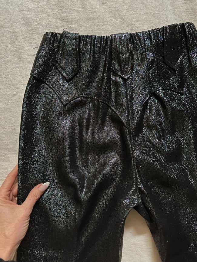 early 1970s black metallic western trousers