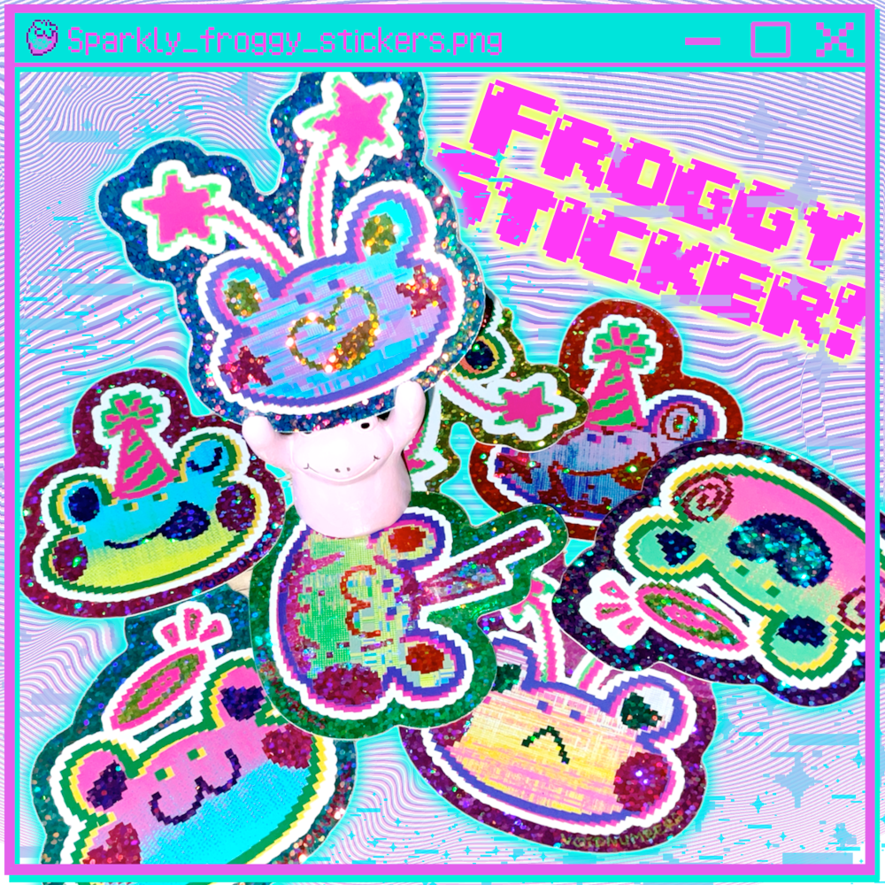 FROGGY SHINY STICKERS!