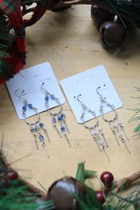 Image 1 of Mini Sterling Silver + Crystal Chandelier Earrings (1)