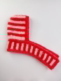 Image 4 of Sofie and Iris Striped Warm Red and Pale Pink Balabonnet
